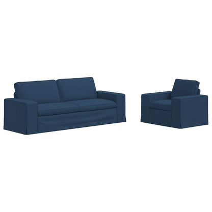 Set di divani 2 pcs Blu 182 x 80 x 82 cm Tessuto