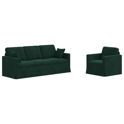 Set di divani 2 pcs Verde Scuro 198 x 78 x 80 cm Velluto