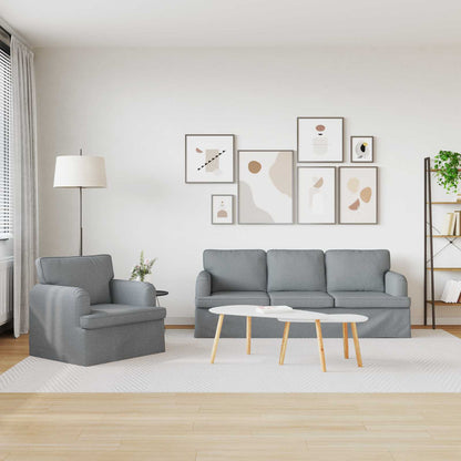 Set di divani 2 pcs Grigio chiaro 144 x 80 x 85 cm Tessuto