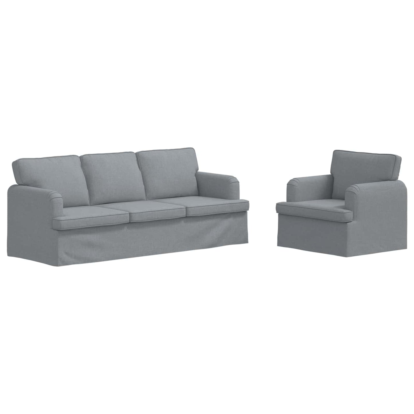 Set di divani 2 pcs Grigio chiaro 144 x 80 x 85 cm Tessuto