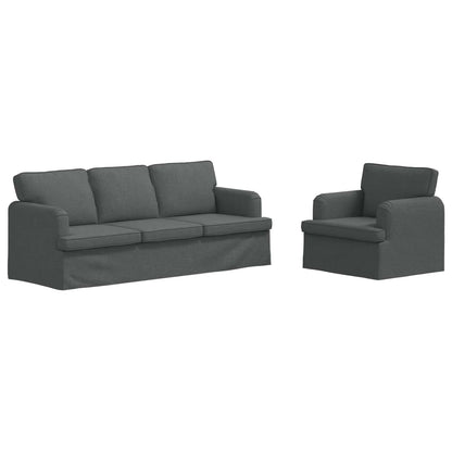 Set di divani 2 pcs Grigio scuro 144 x 80 x 85 cm Tessuto