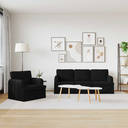 Set di divani 2 pcs Nero 144 x 80 x 85 cm Tessuto