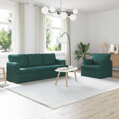 Set di divani 2 pcs Verde Scuro 144 x 80 x 85 cm Tessuto