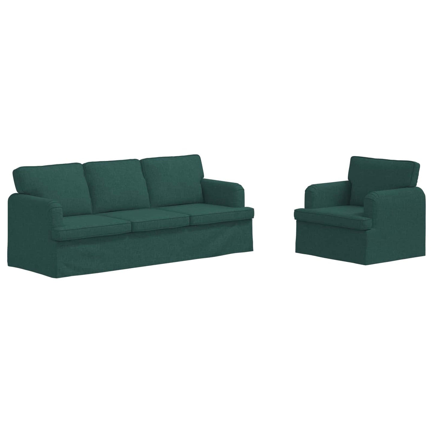 Set di divani 2 pcs Verde Scuro 144 x 80 x 85 cm Tessuto