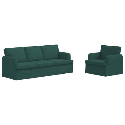 Set di divani 2 pcs Verde Scuro 144 x 80 x 85 cm Tessuto