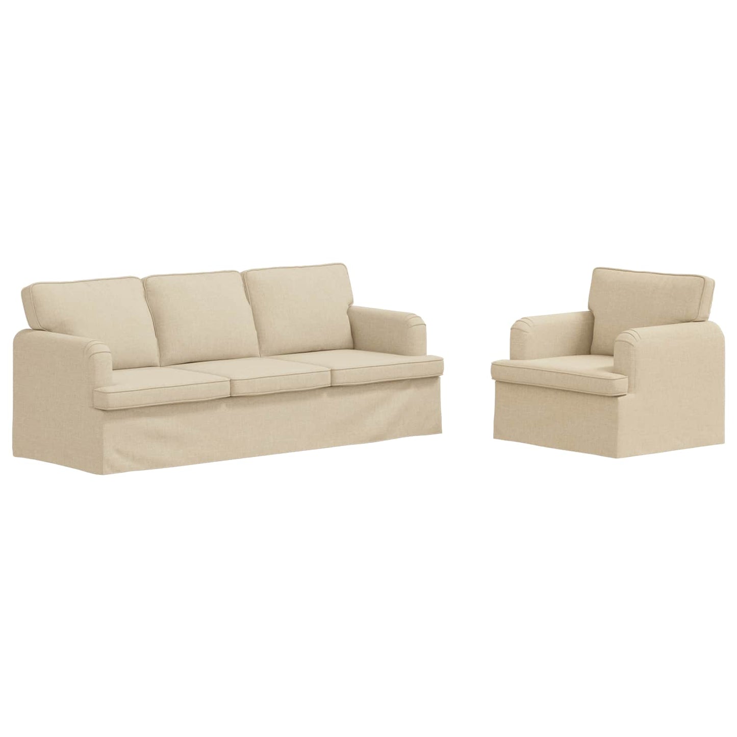 Set di divani 2 pcs Crema 144 x 80 x 85 cm Tessuto