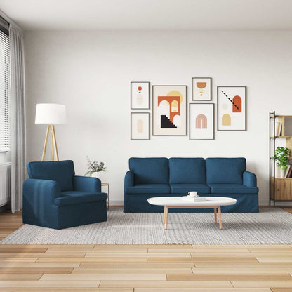 Set di divani 2 pcs Blu 144 x 80 x 85 cm Tessuto