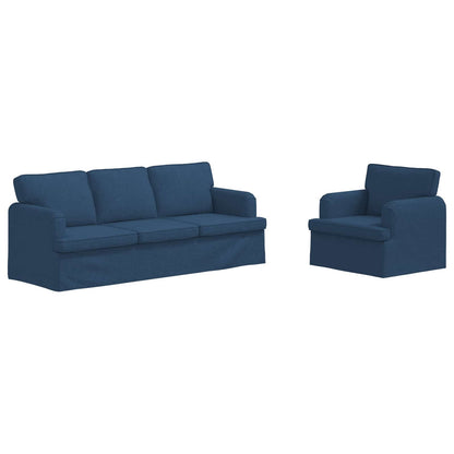 Set di divani 2 pcs Blu 144 x 80 x 85 cm Tessuto
