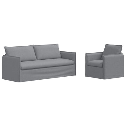 Set di divani 2 pcs Grigio chiaro 196 x 82 x 85 cm Tessuto