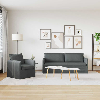 Set di divani 2 pcs Grigio scuro 196 x 82 x 85 cm Tessuto