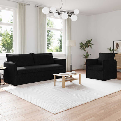Set di divani 2 pcs Nero 196 x 82 x 85 cm Tessuto