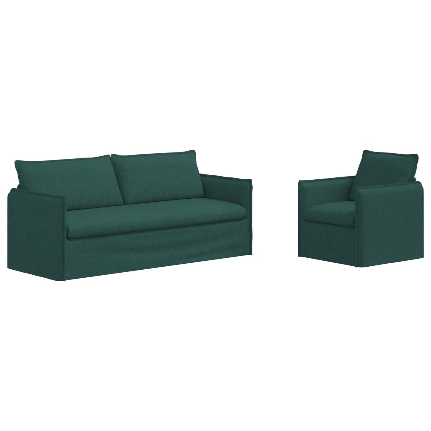 Set di divani 2 pcs Verde Scuro 196 x 82 x 85 cm Tessuto