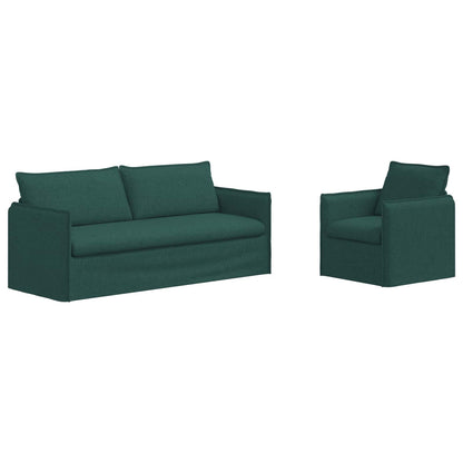 Set di divani 2 pcs Verde Scuro 196 x 82 x 85 cm Tessuto