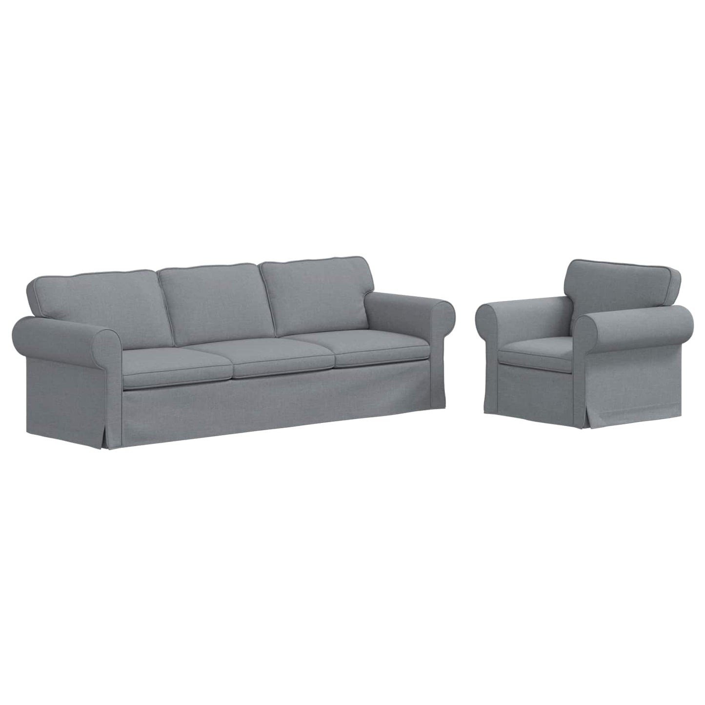 Set di divani 2 pcs Grigio chiaro 245 x 82 x 80 cm Tessuto