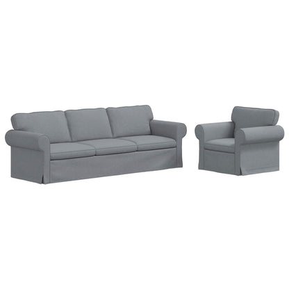 Set di divani 2 pcs Grigio chiaro 245 x 82 x 80 cm Tessuto