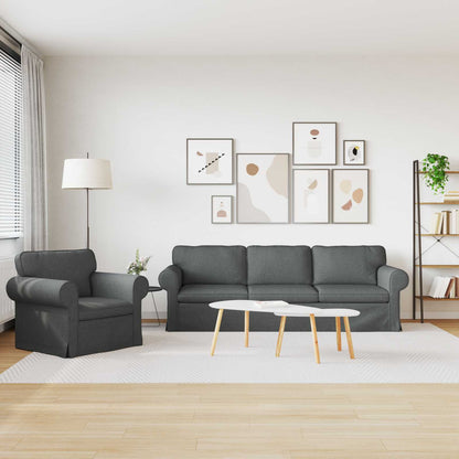 Set di divani 2 pcs Grigio scuro 245 x 82 x 80 cm Tessuto