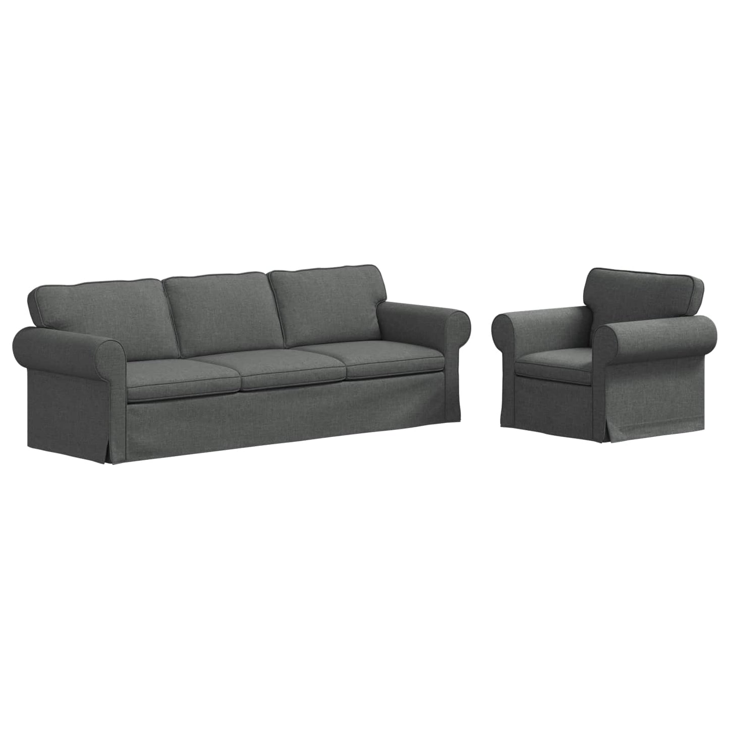 Set di divani 2 pcs Grigio scuro 245 x 82 x 80 cm Tessuto