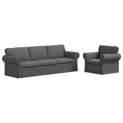 Set di divani 2 pcs Grigio scuro 245 x 82 x 80 cm Tessuto