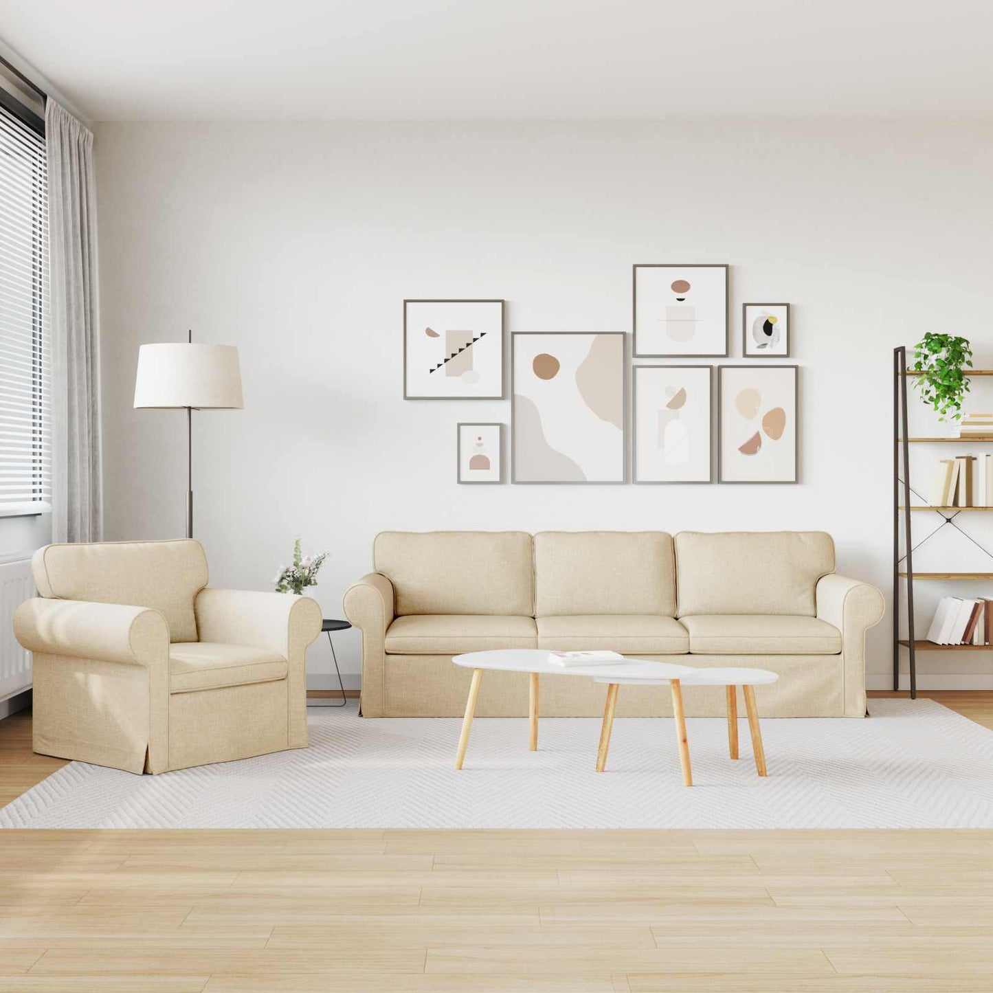 Set di divani 2 pcs Crema 245 x 82 x 80 cm Tessuto