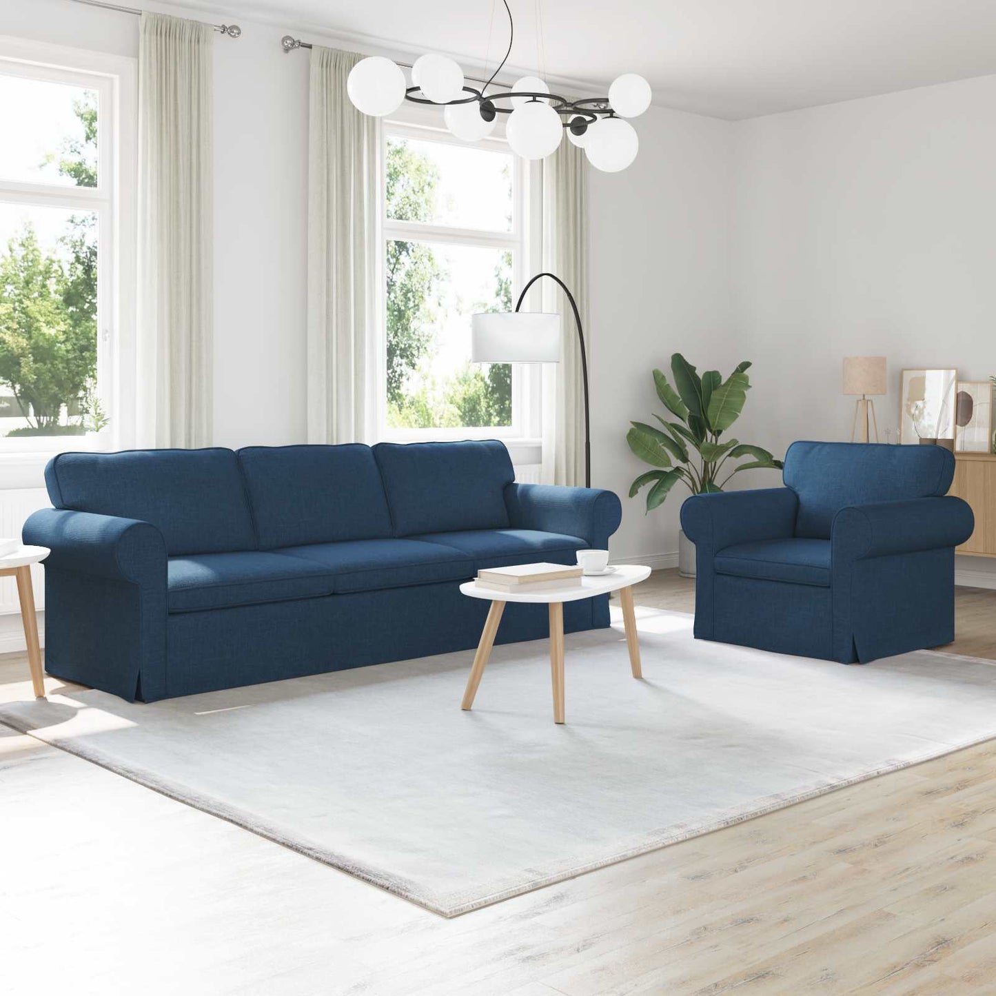 Set di divani 2 pcs Blu 245 x 82 x 80 cm Tessuto
