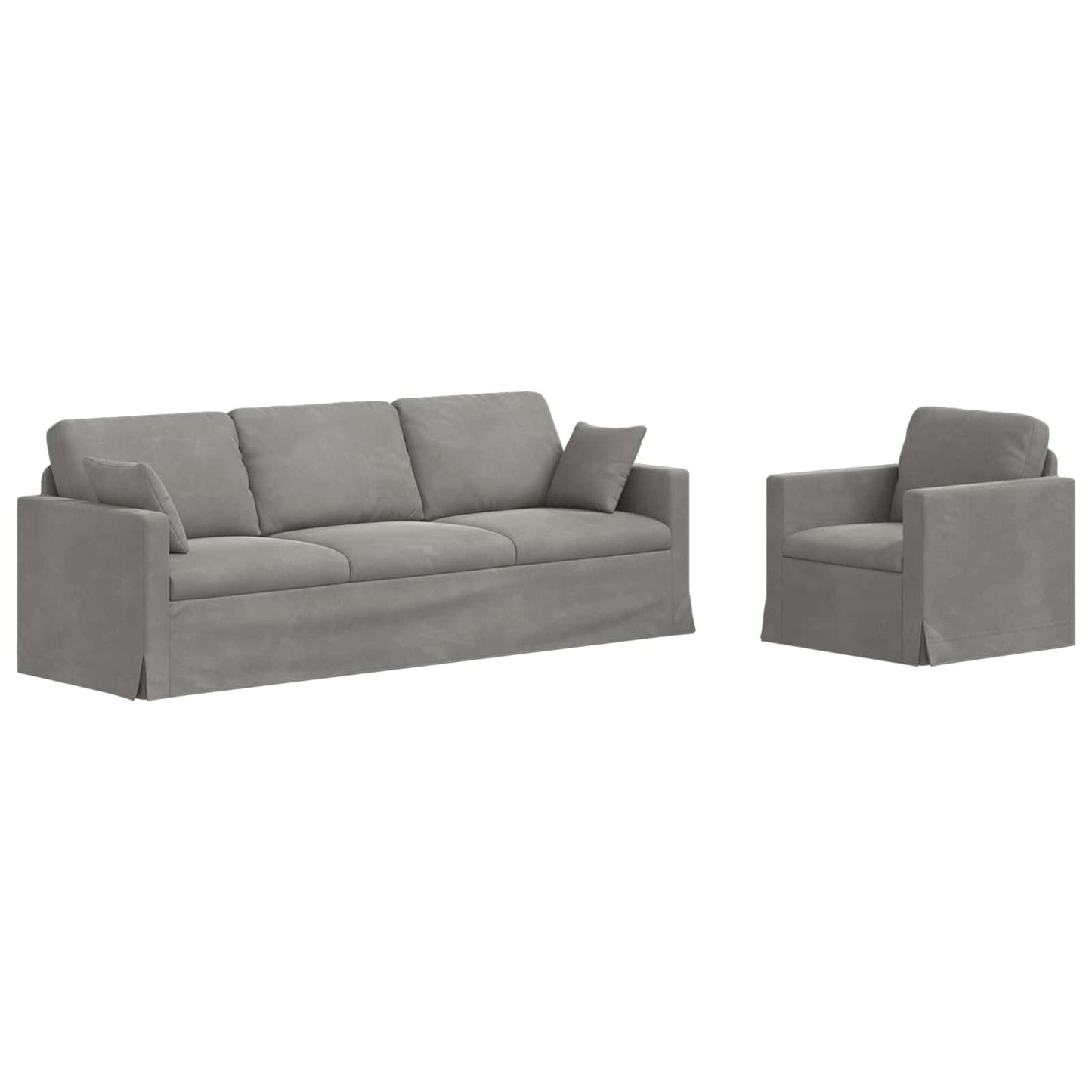 Set di divani 2 pcs Grigio chiaro 228 x 78 x 80 cm Velluto
