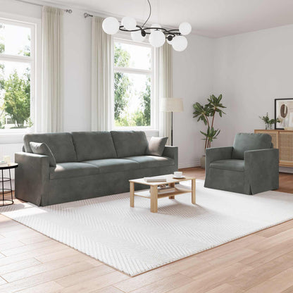 Set di divani 2 pcs Grigio scuro 228 x 78 x 80 cm Velluto