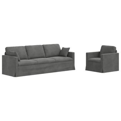 Set di divani 2 pcs Grigio scuro 228 x 78 x 80 cm Velluto