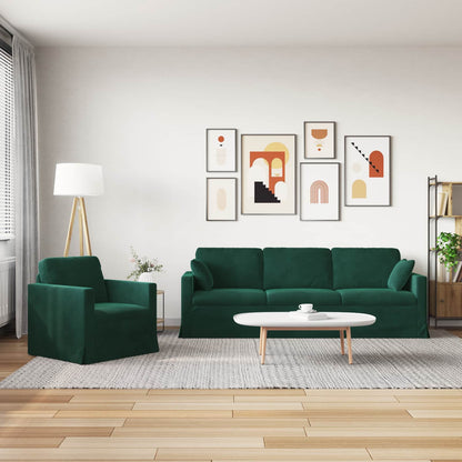 Set di divani 2 pcs Verde Scuro 228 x 78 x 80 cm Velluto