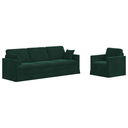 Set di divani 2 pcs Verde Scuro 228 x 78 x 80 cm Velluto