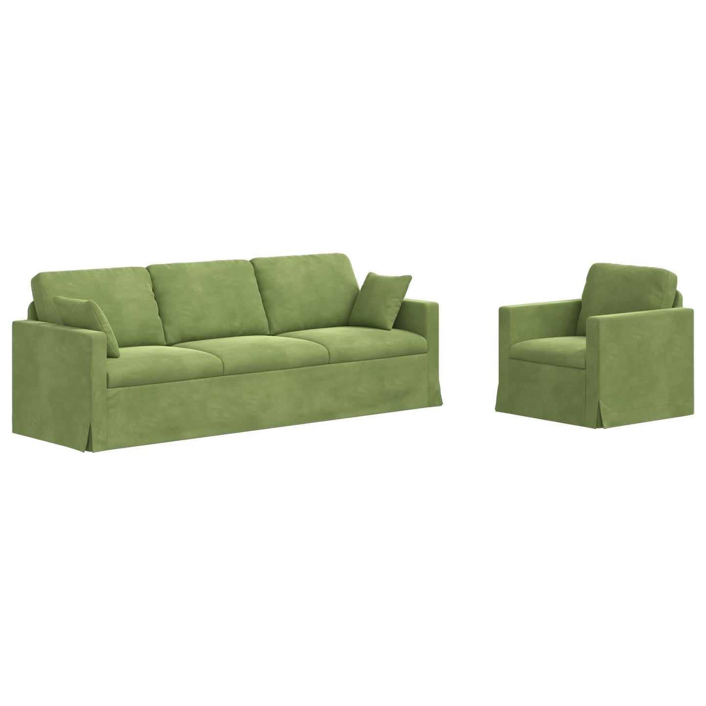 Set di divani 2 pcs Verde chiaro 228 x 78 x 80 cm Velluto