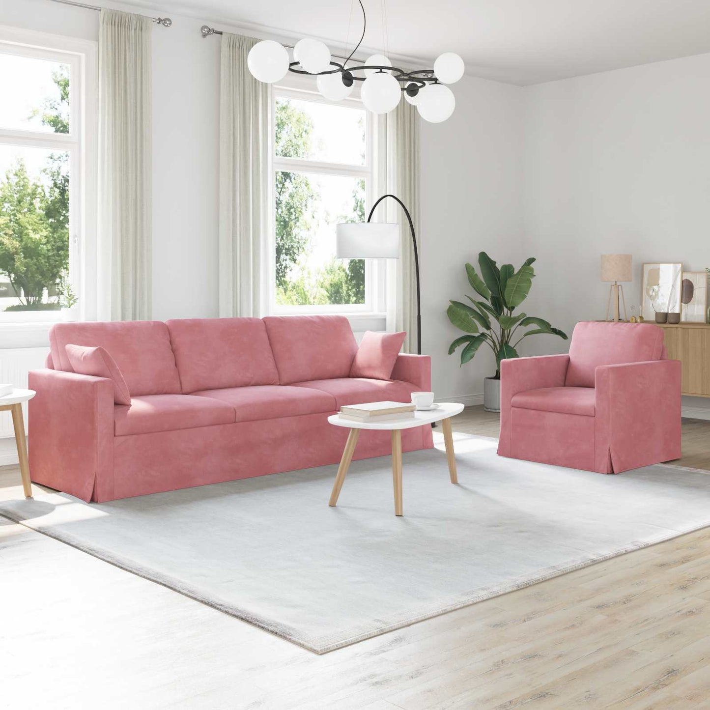 Set di divani 2 pcs Rosa 228 x 78 x 80 cm Velluto