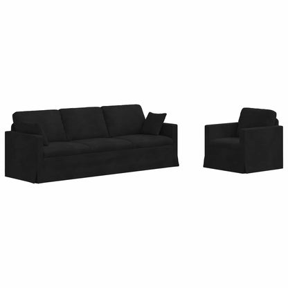Set di divani 2 pcs Nero 228 x 78 x 80 cm Velluto