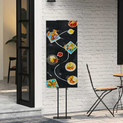 Espositori per Fiere 2 pcs Nero 30 x 23,5 x 210 cm Acciaio