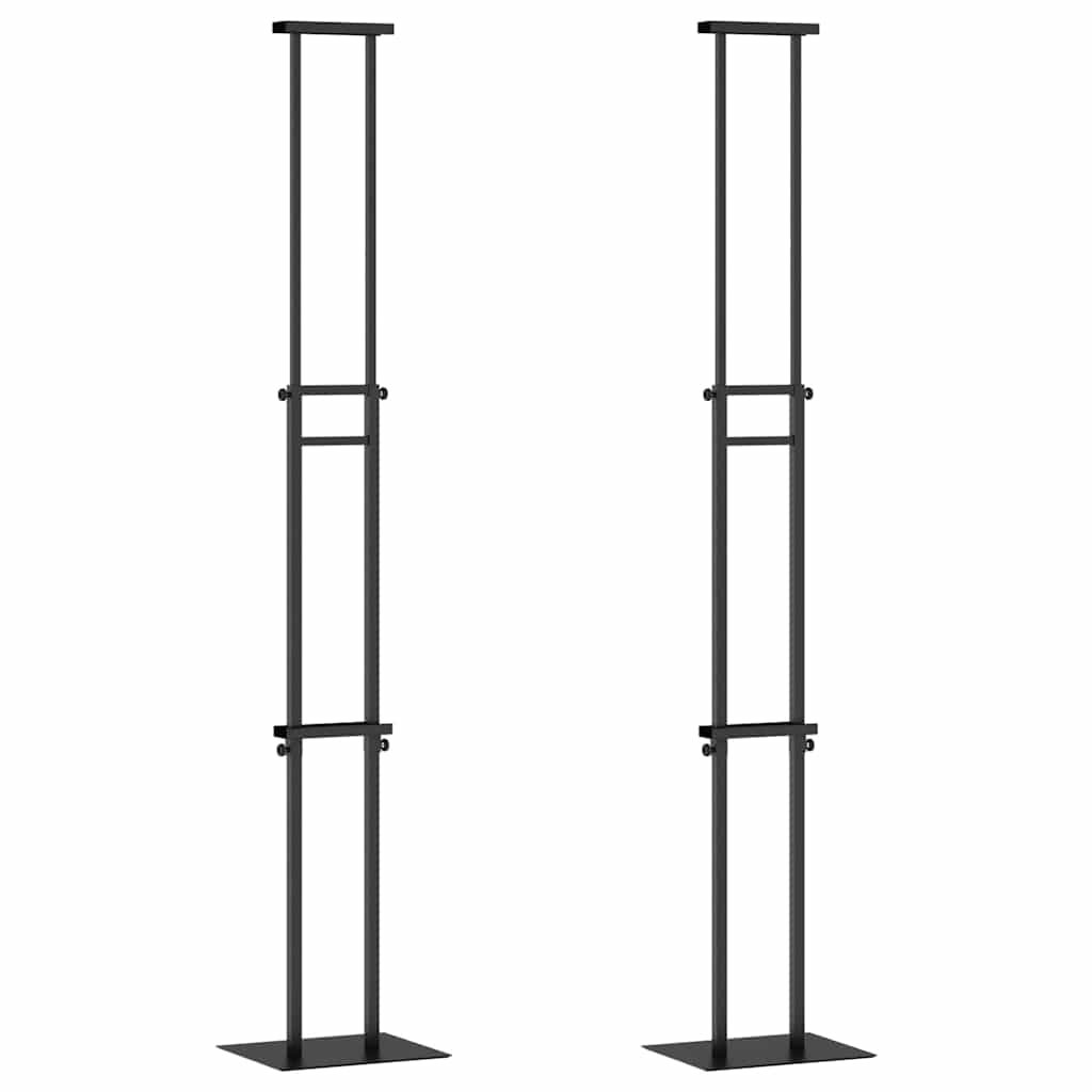 Espositori per Fiere 2 pcs Nero 30 x 23,5 x 210 cm Acciaio