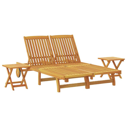 Lettino da sole Marrone Legno di Acacia Massello