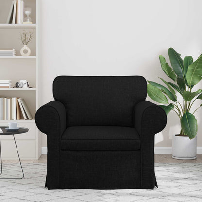 Divano Nero 215 x 82 x 80 cm Tessuto