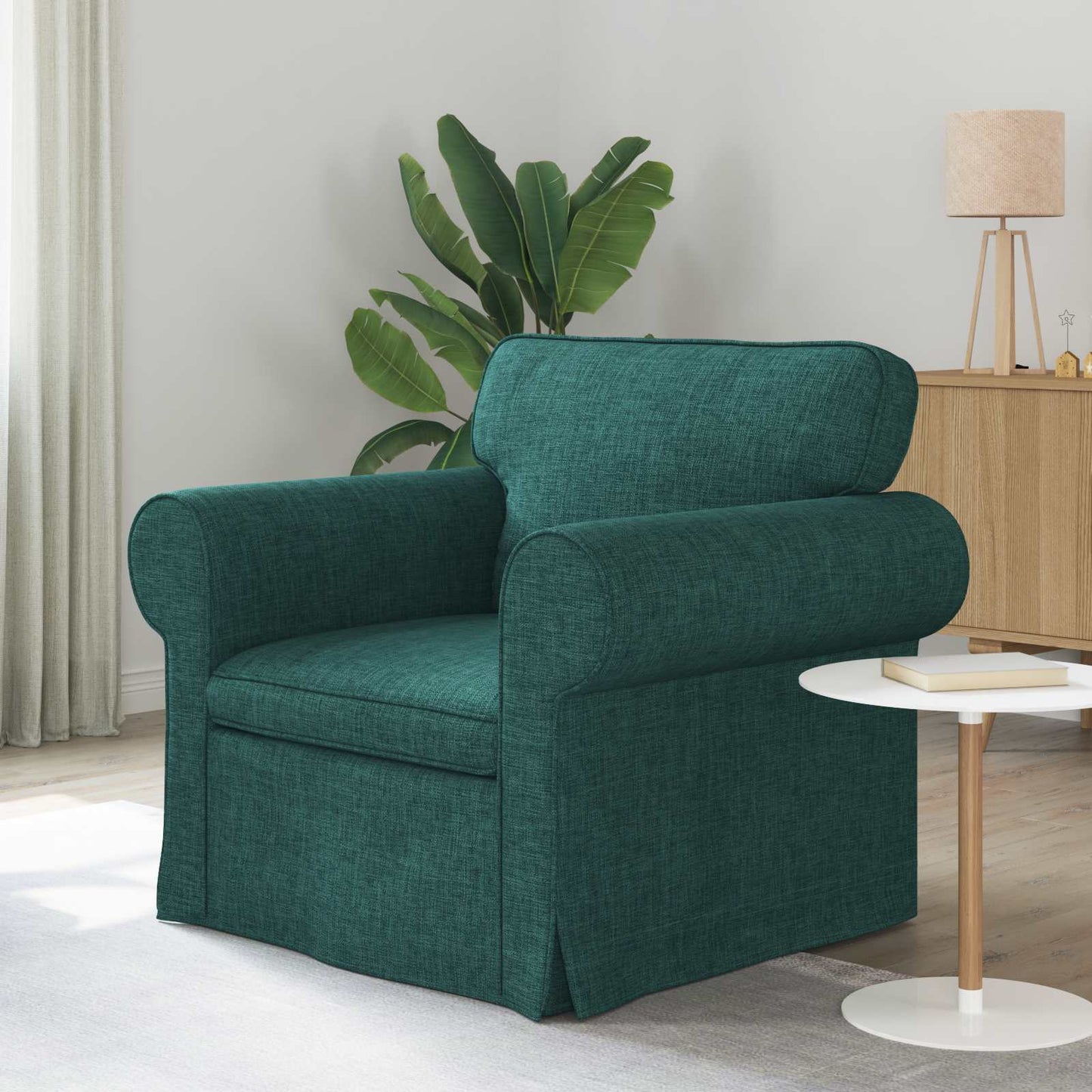 Divano Verde Scuro 215 x 82 x 80 cm Tessuto