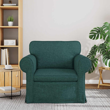 Divano Verde Scuro 215 x 82 x 80 cm Tessuto