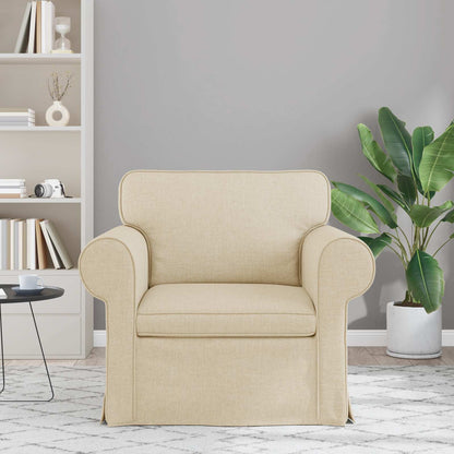 Divano Crema 215 x 82 x 80 cm Tessuto