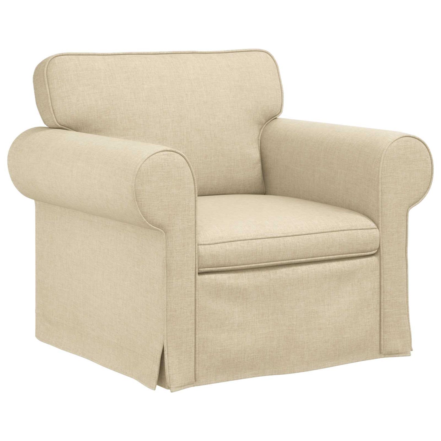 Divano Crema 215 x 82 x 80 cm Tessuto
