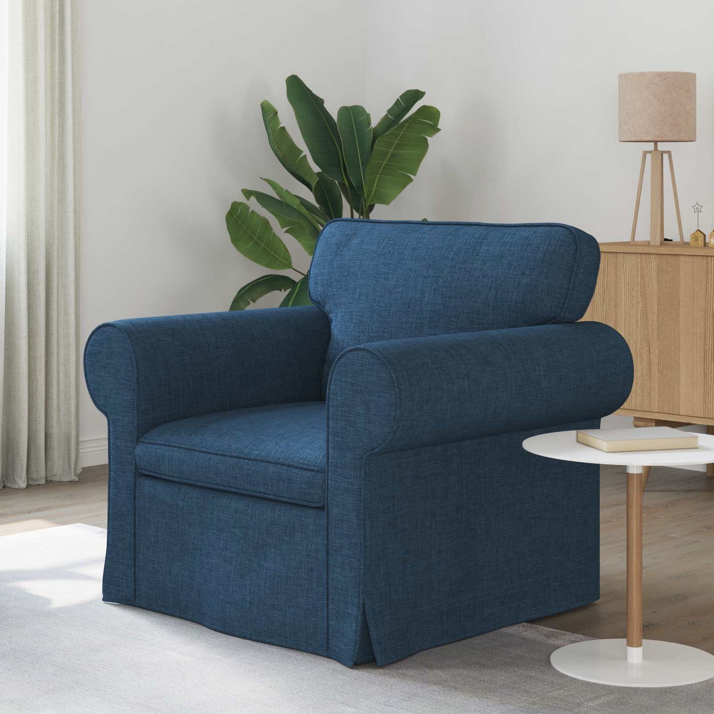 Divano Blu 215 x 82 x 80 cm Tessuto