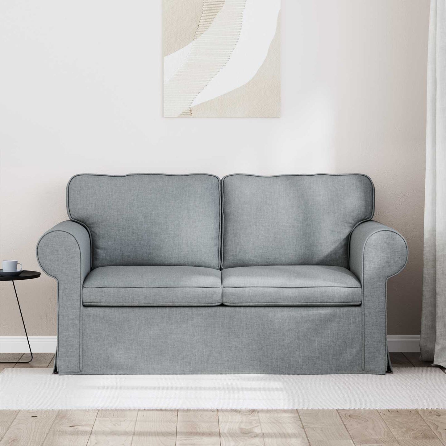 Divano Grigio chiaro 155 x 82 x 80 cm Tessuto