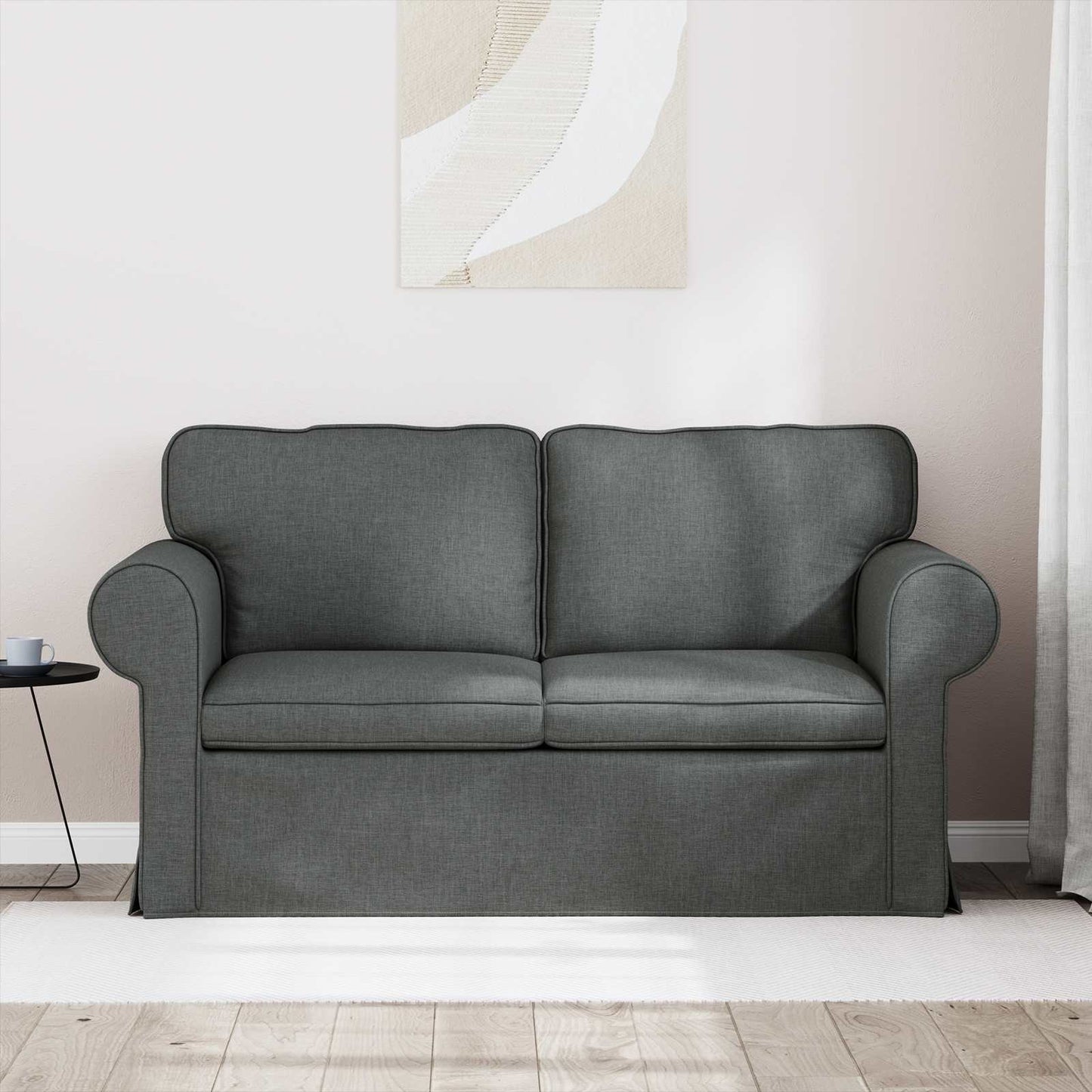 Divano Grigio scuro 215 x 82 x 80 cm Tessuto