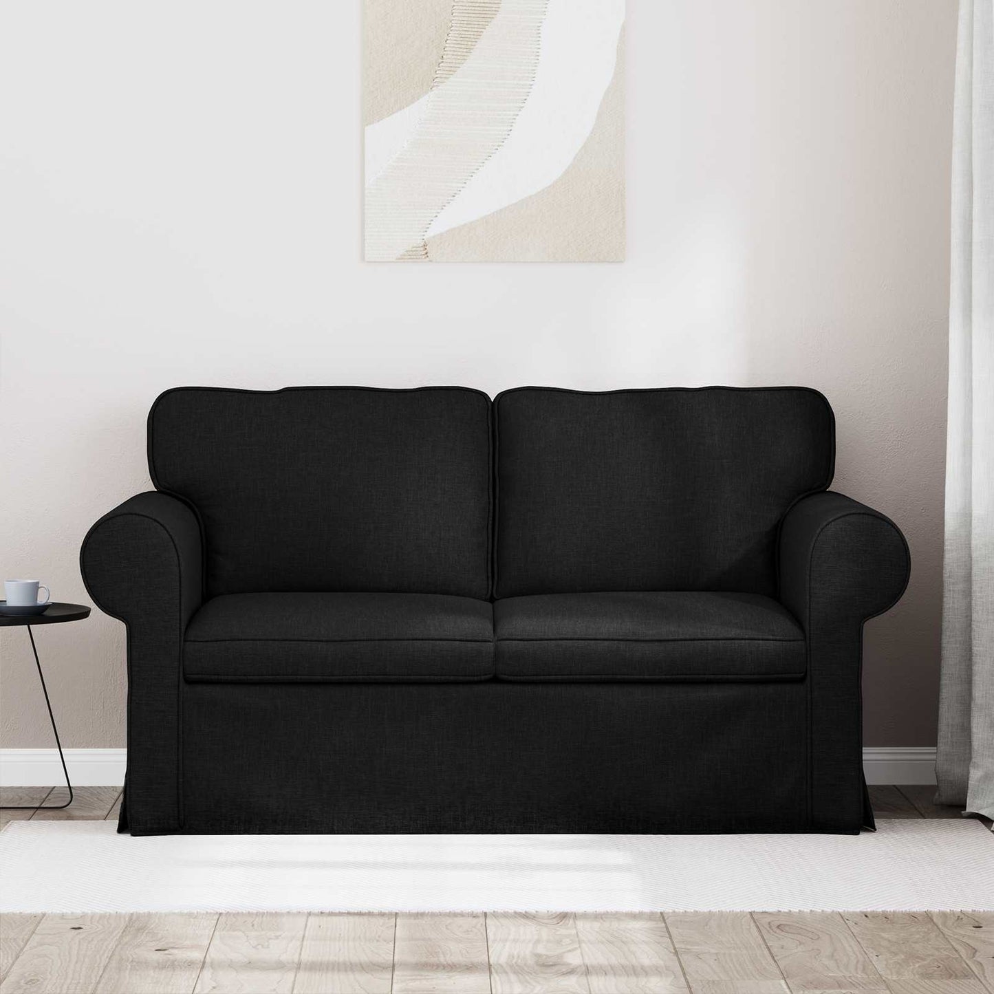 Divano Nero 155 x 82 x 80 cm Tessuto