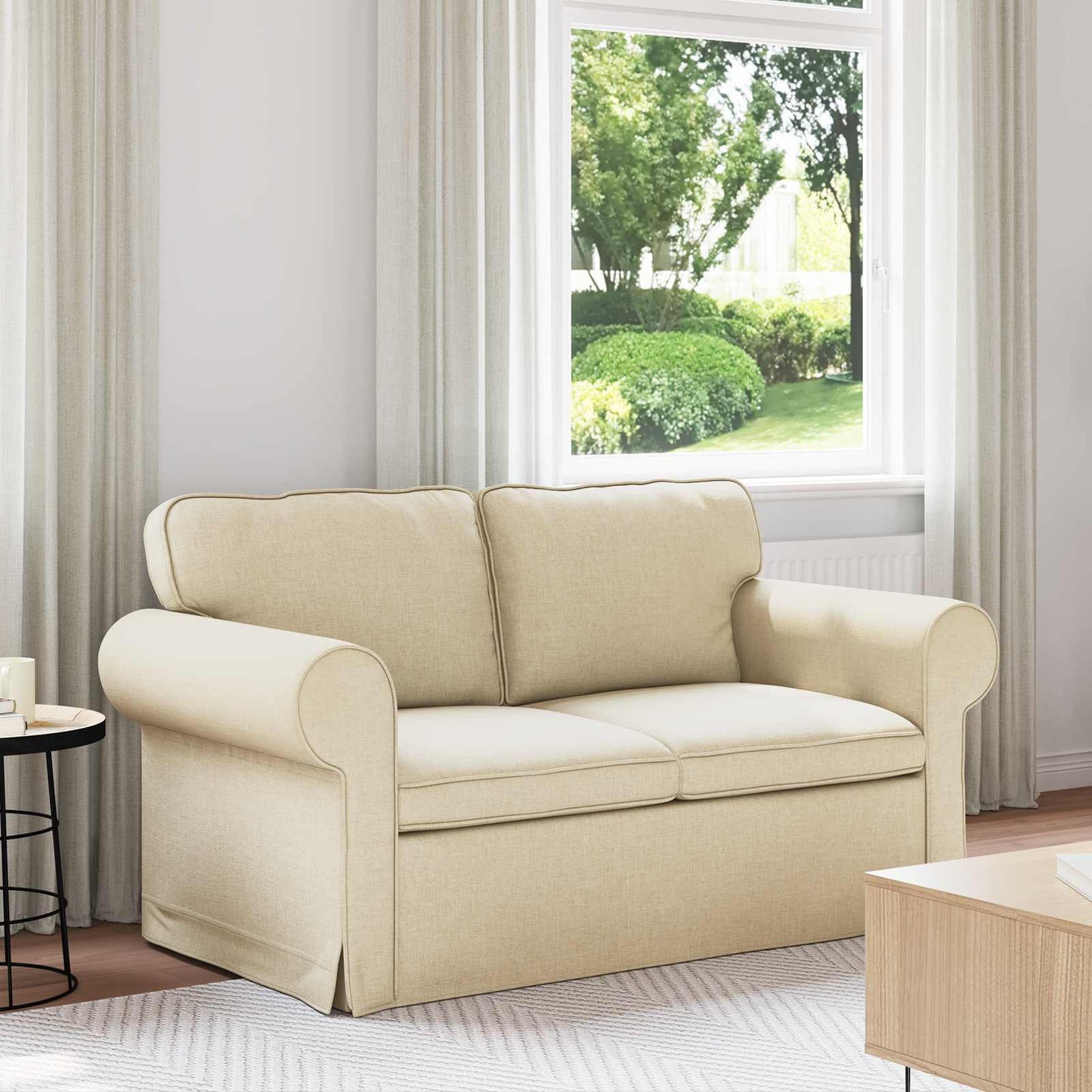 Divano Crema 155 x 82 x 80 cm Tessuto