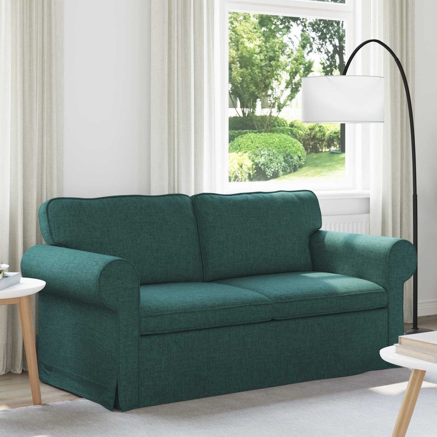 Divano Verde Scuro 215 x 82 x 80 cm Tessuto
