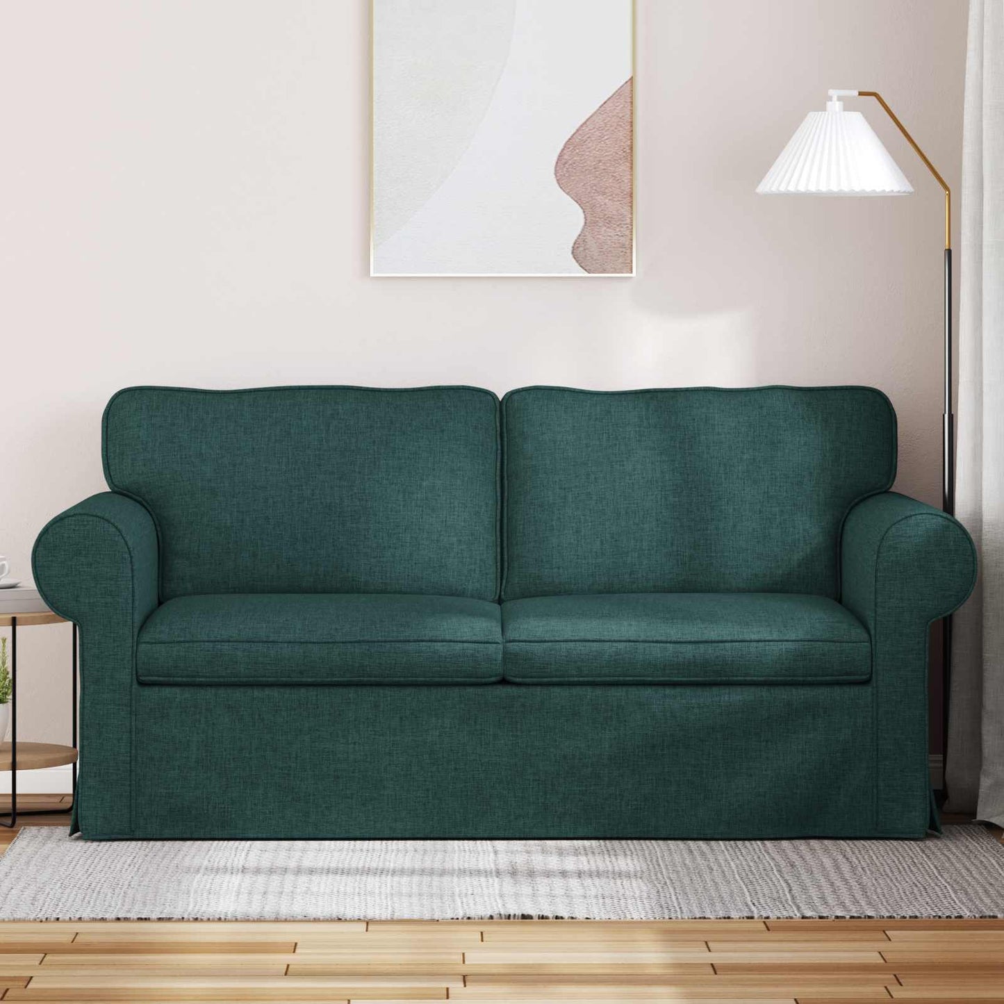 Divano Verde Scuro 215 x 82 x 80 cm Tessuto