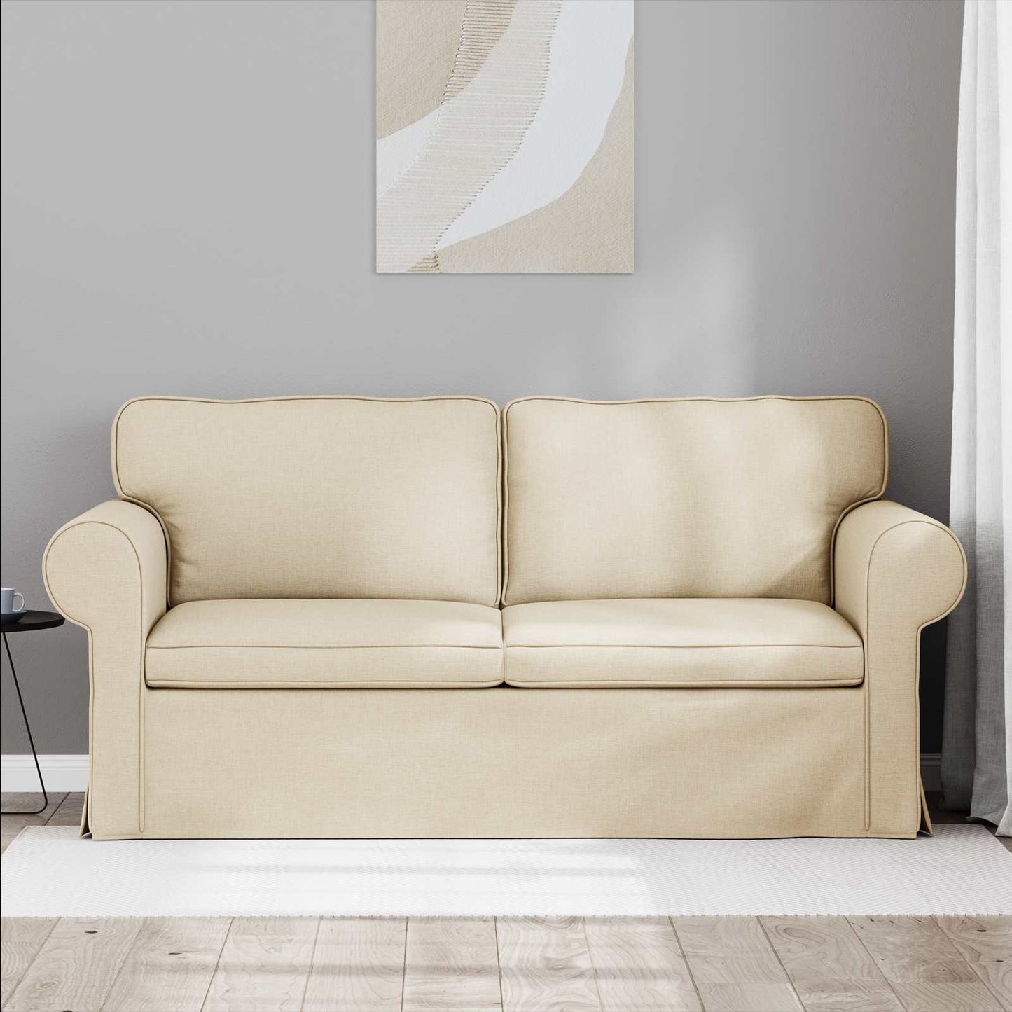 Divano Crema 215 x 82 x 80 cm Tessuto