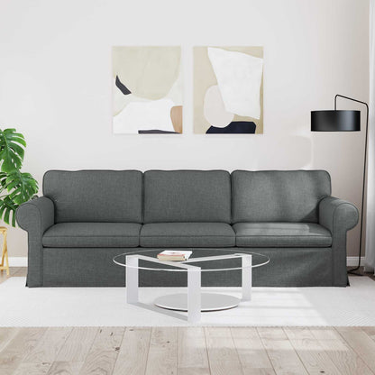 Divano Grigio scuro 215 x 82 x 80 cm Tessuto