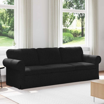 Divano Nero 215 x 82 x 80 cm Tessuto
